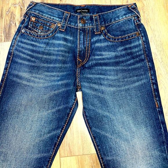 NWOT π TRUE RELIGION RICKY SUPER T STITCH RELAXED STRAIGHT MENS DARK WASH 31 - Picture 7 of 14